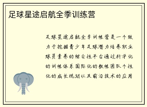 足球星途启航全季训练营